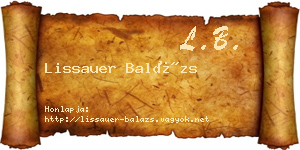 Lissauer Balázs névjegykártya